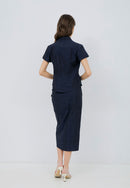 Lurik Navy Kebaya Top
