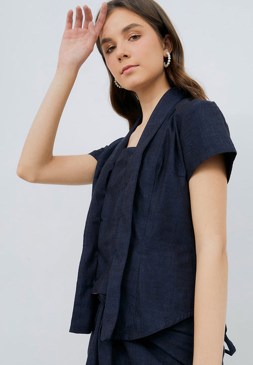 Lurik Navy Kebaya Top