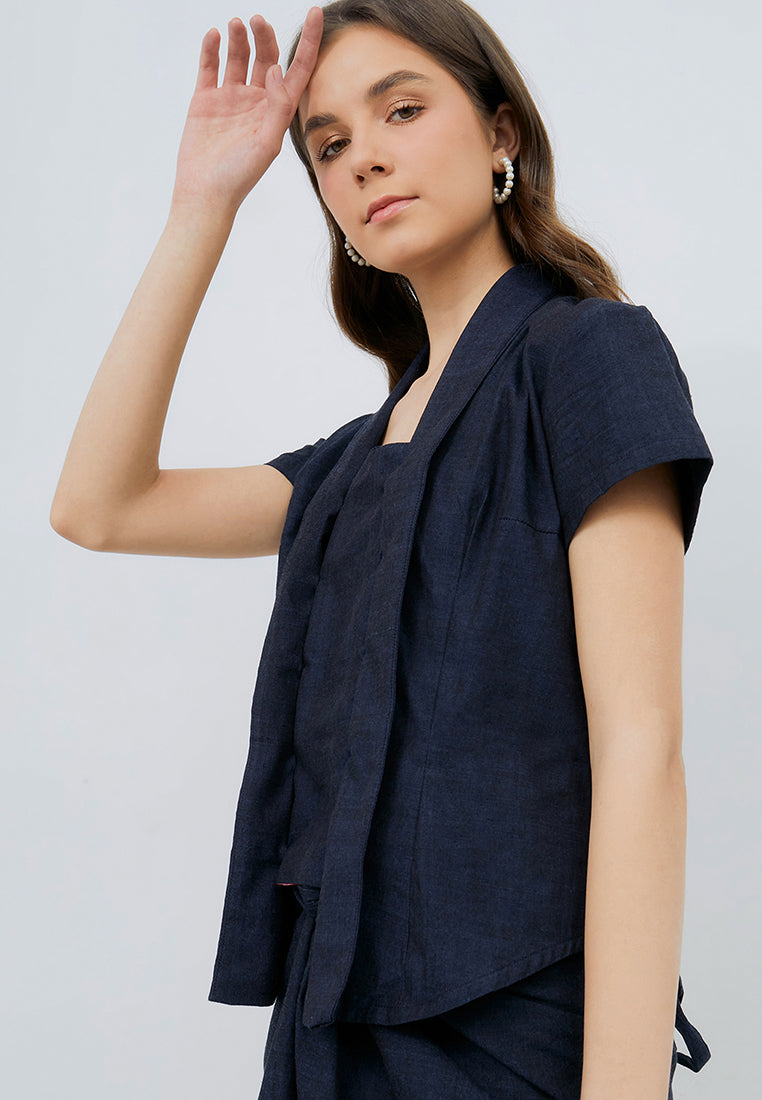 Lurik Navy Kebaya Top