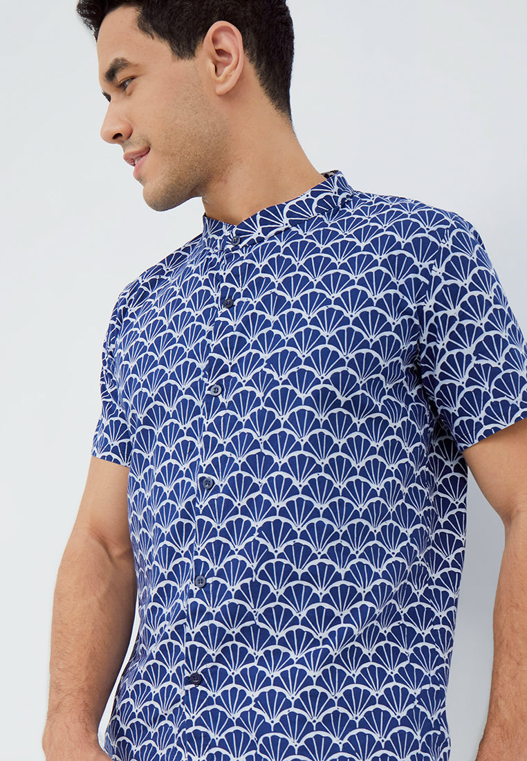 FANS NAVY Man Batik Shirt