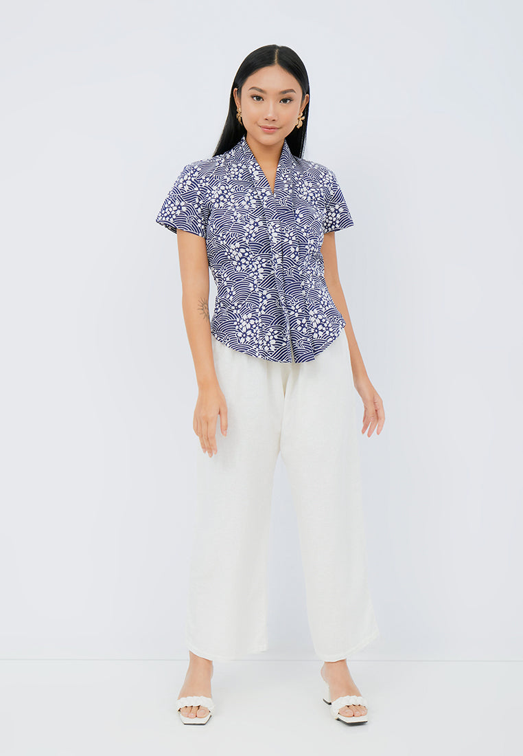 SAKURA さくら Navy Kebaya Top Batik