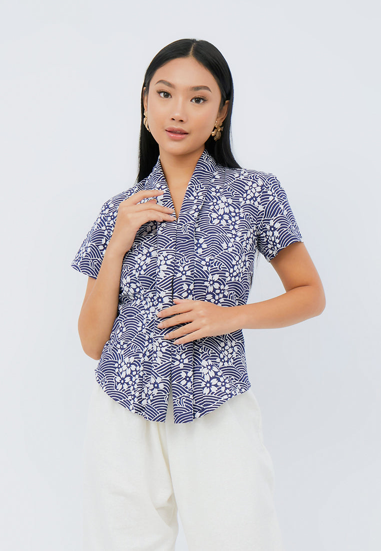 SAKURA さくら Navy Kebaya Top Batik