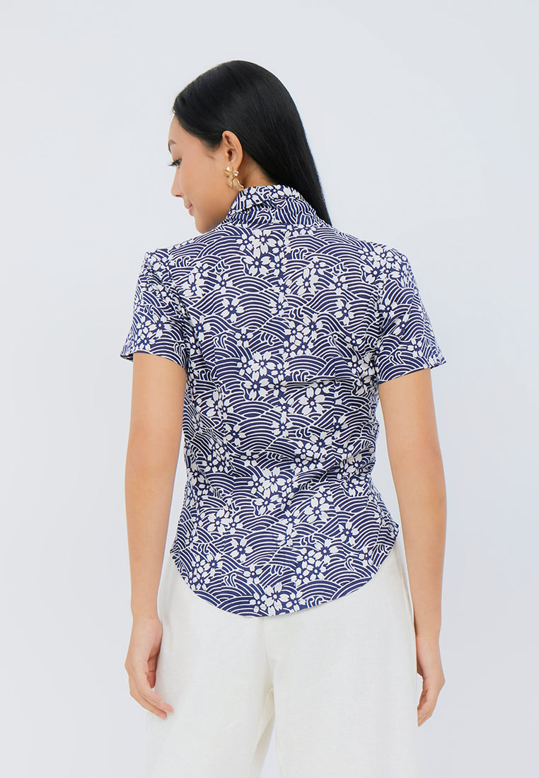SAKURA さくら Navy Kebaya Top Batik
