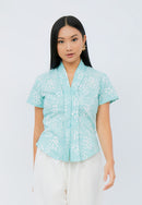 SAKURA さくら Mint Kebaya Top Batik