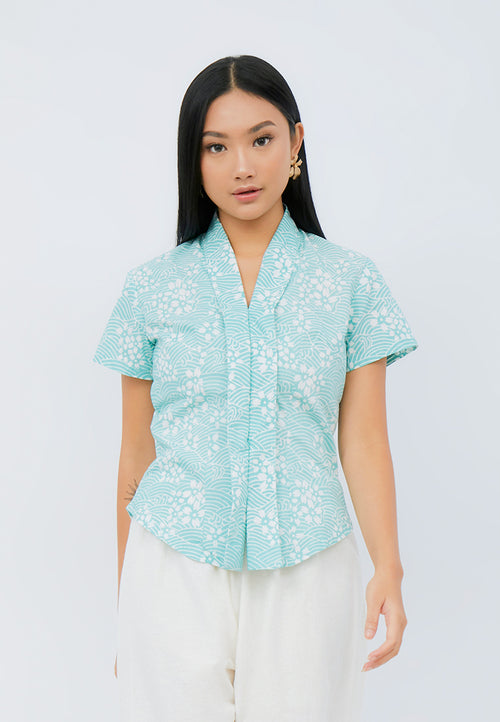 SAKURA さくら Mint Kebaya Top Batik
