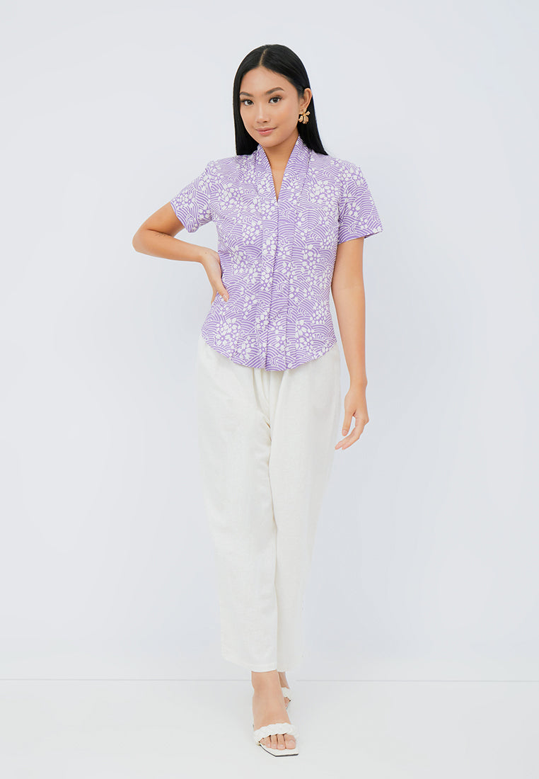 SAKURA さくら Lilac Kebaya Top Batik