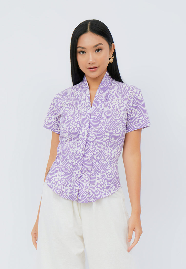 SAKURA さくら Lilac Kebaya Top Batik