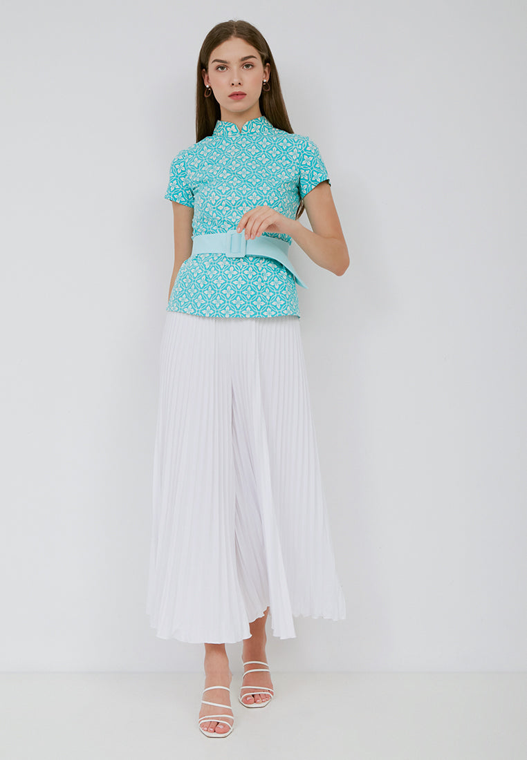 Basic Pleated Culottes Maxi (White)