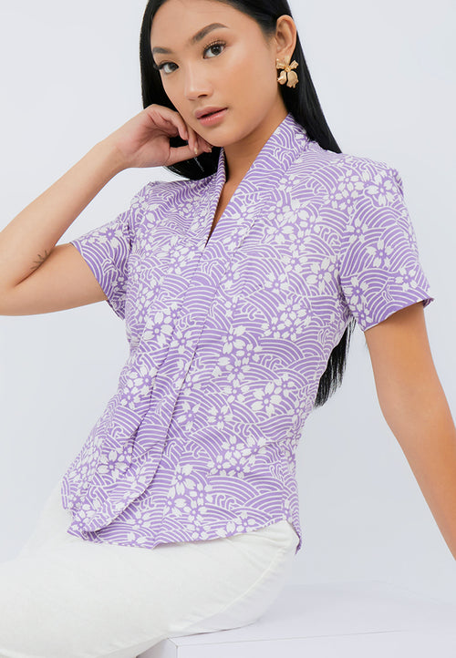 SAKURA さくら Lilac Kebaya Top Batik