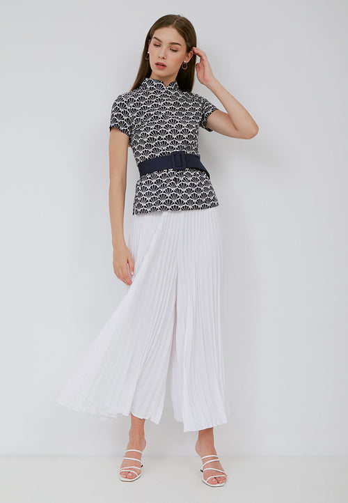 Basic Pleated Culottes Maxi (White)
