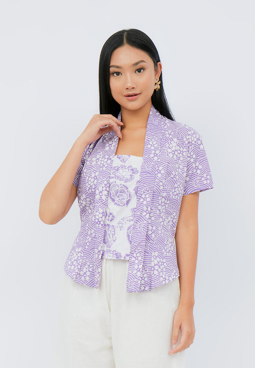 SAKURA さくら Lilac Kebaya Top Batik