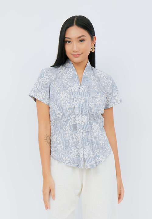 SAKURA さくら Grey Kebaya Top Batik