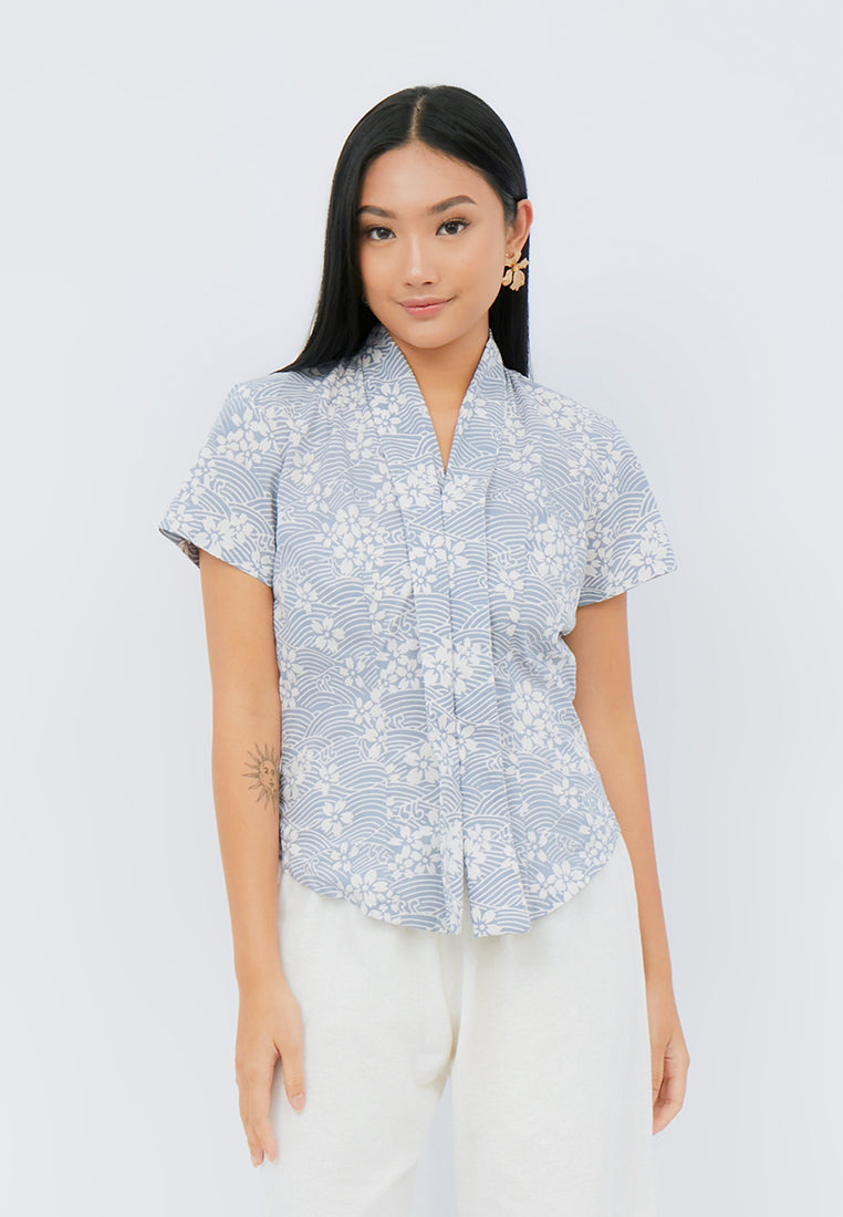 SAKURA さくら Grey Kebaya Top Batik