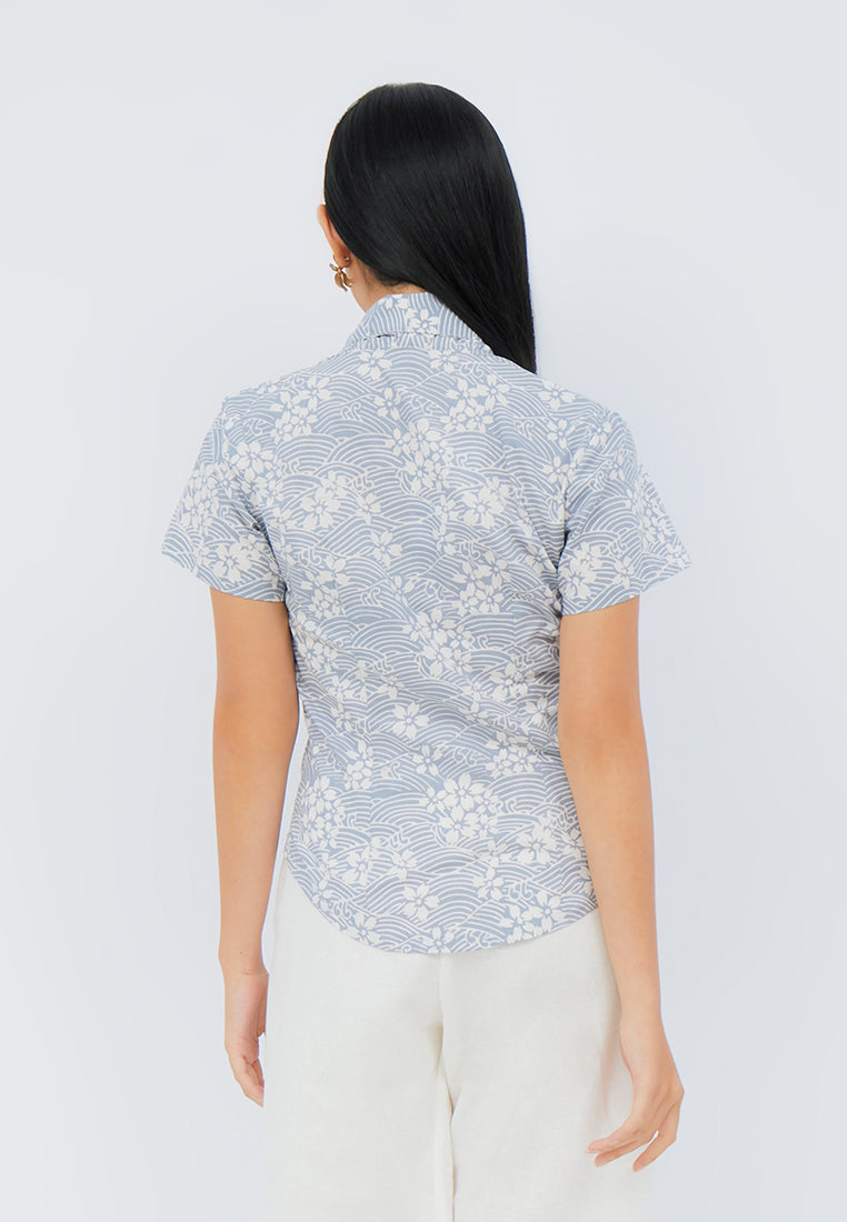 SAKURA さくら Grey Kebaya Top Batik