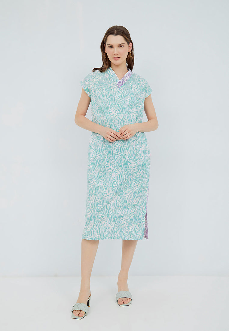 SAKURA さくら LILAC MINT Kimono Cheongsam BATIK