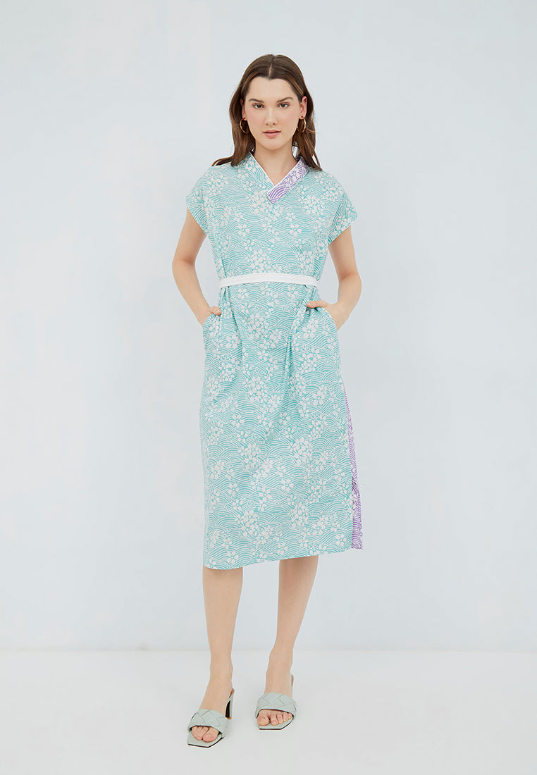 SAKURA さくら LILAC MINT Kimono Cheongsam BATIK