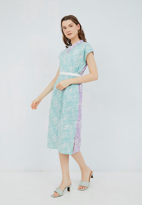 SAKURA さくら LILAC MINT Kimono Cheongsam BATIK