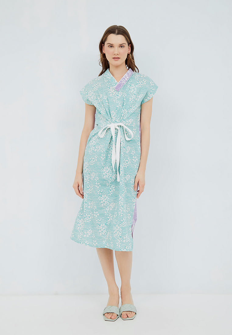 SAKURA さくら LILAC MINT Kimono Cheongsam BATIK
