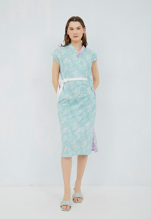 SAKURA さくら LILAC MINT Kimono Cheongsam BATIK
