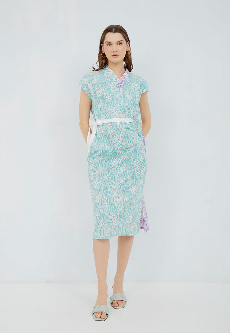 SAKURA さくら LILAC MINT Kimono Cheongsam BATIK