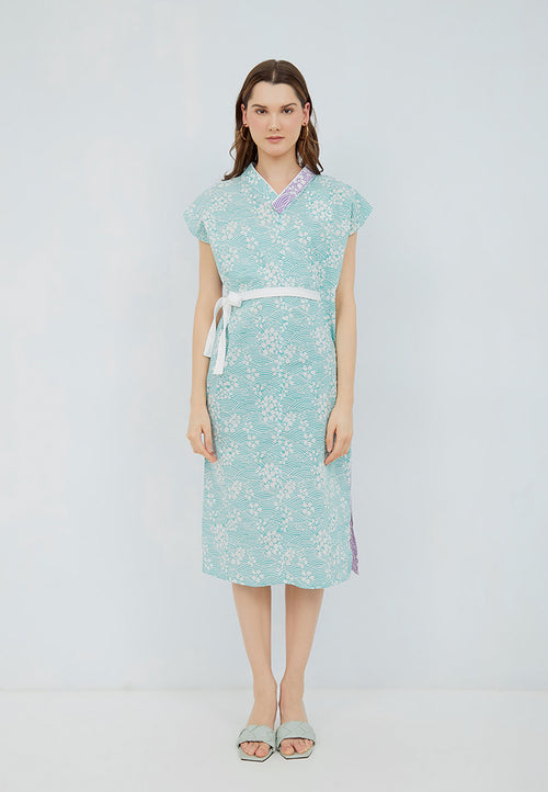 SAKURA さくら LILAC MINT Kimono Cheongsam BATIK