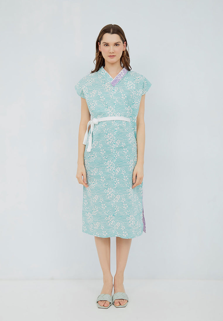 SAKURA さくら LILAC MINT Kimono Cheongsam BATIK