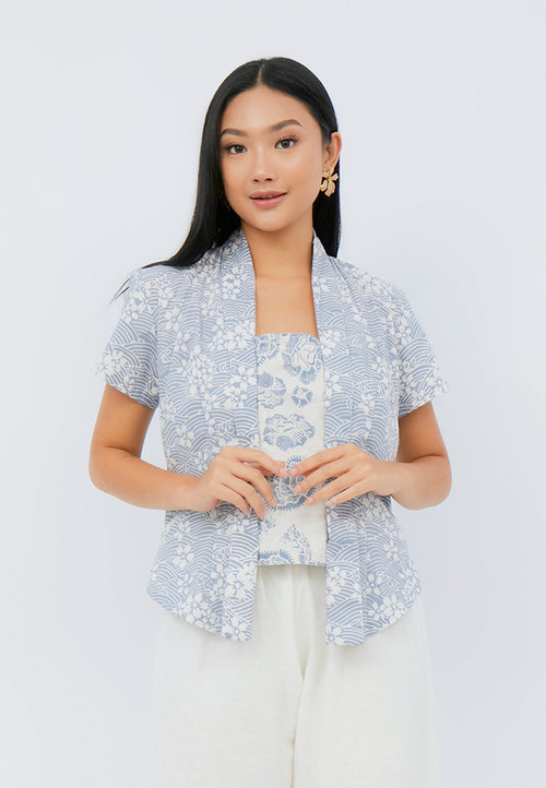 SAKURA さくら Grey Kebaya Top Batik