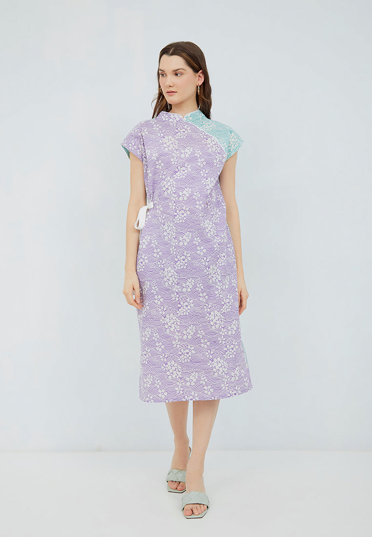 SAKURA さくら LILAC MINT Kimono Cheongsam BATIK