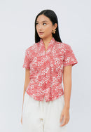 SAKURA さくら Red Kebaya Top Batik