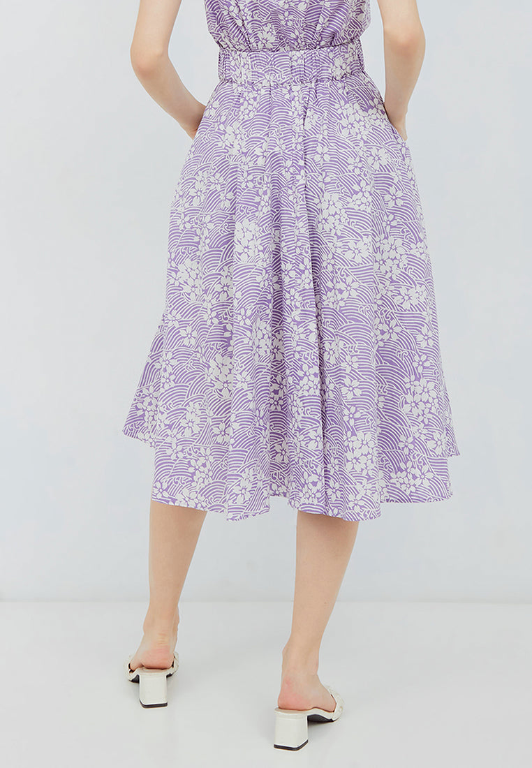 SAKURA さくら LILAC Circle Skirt BATIK