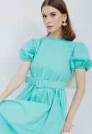 Puff Sleeve Dress Mint