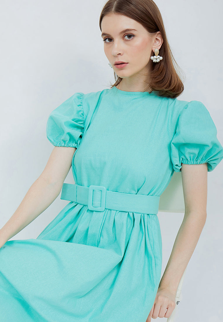 Puff Sleeve Dress Mint