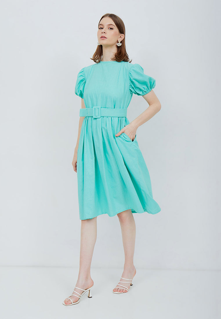 Puff Sleeve Dress Mint