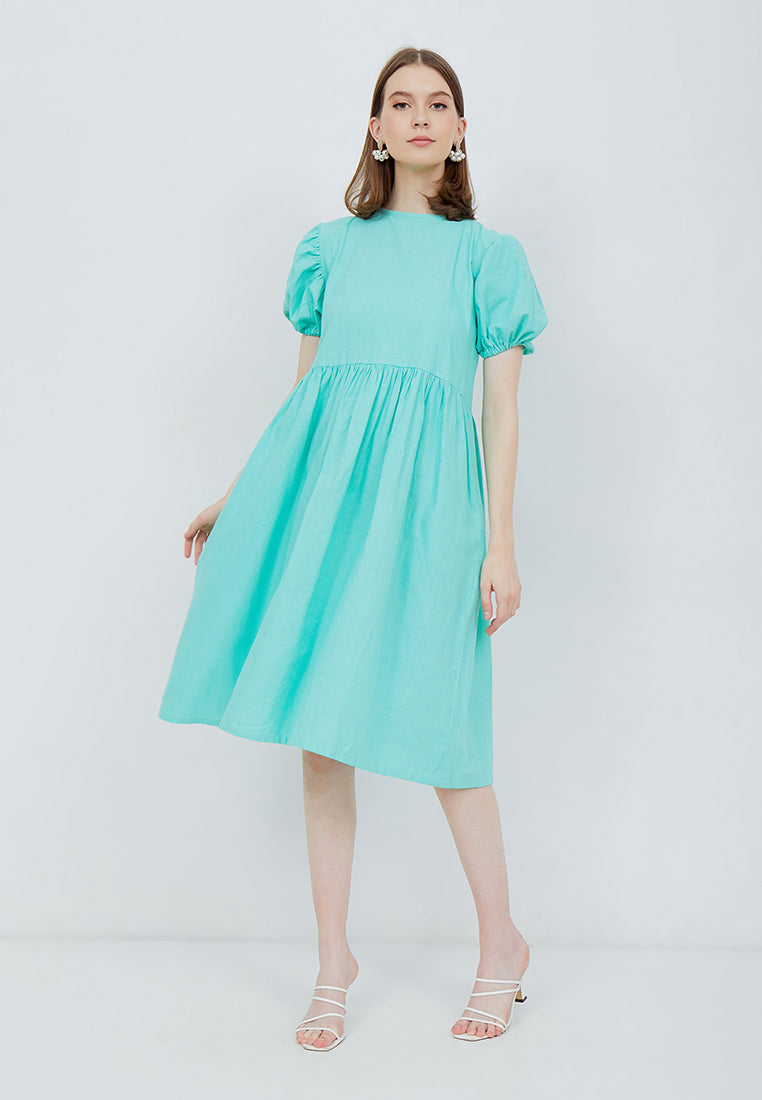 Puff Sleeve Dress Mint