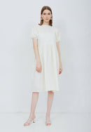 Puff Sleeve Dress White