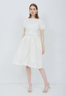 Puff Sleeve Dress White