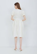 Puff Sleeve Dress White
