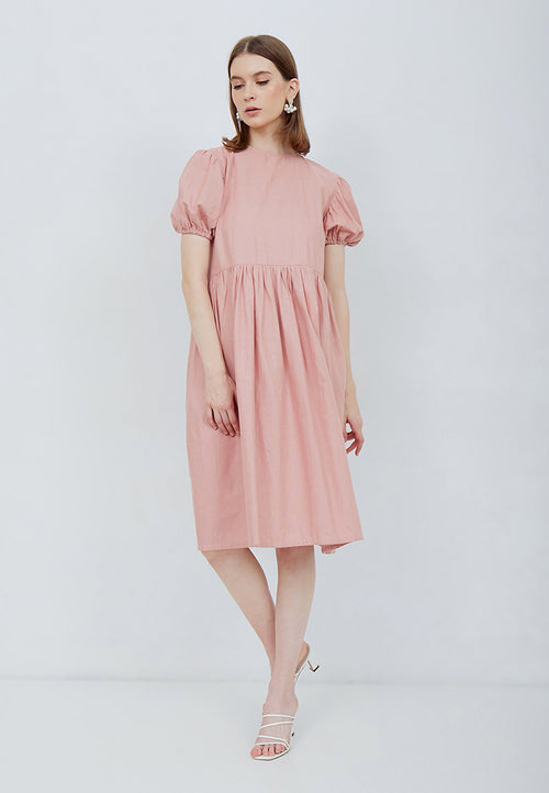 Puff Sleeve Dress Blush