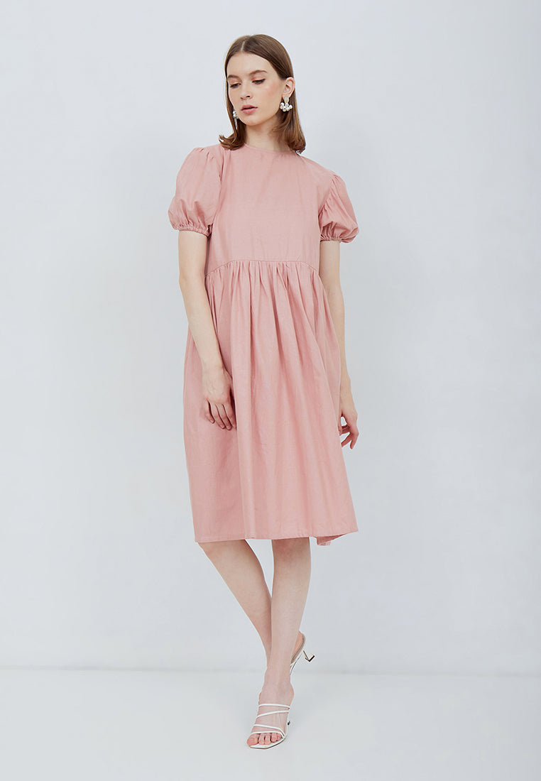 Puff Sleeve Dress Blush