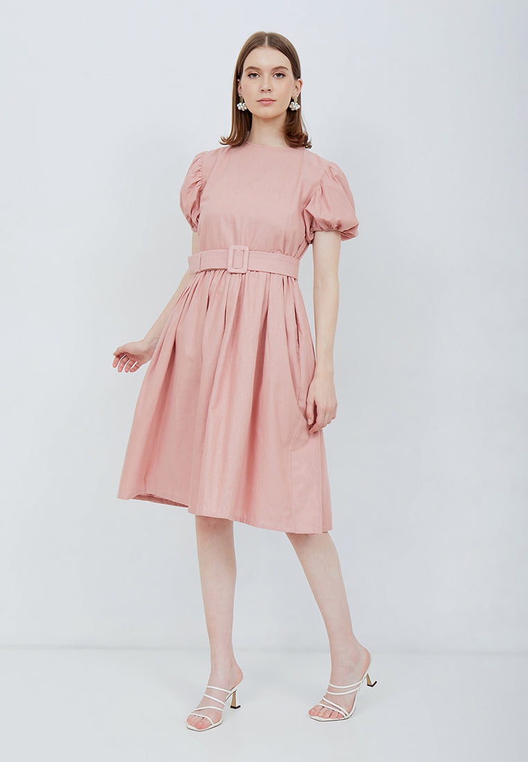 Puff Sleeve Dress Blush