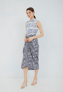 ROSE NAVY Batik Cheongsam Top