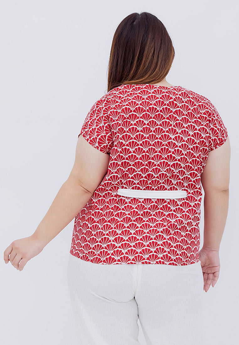 FANS RED Multiway Top BATIK