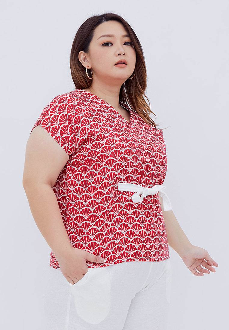 FANS RED Multiway Top BATIK
