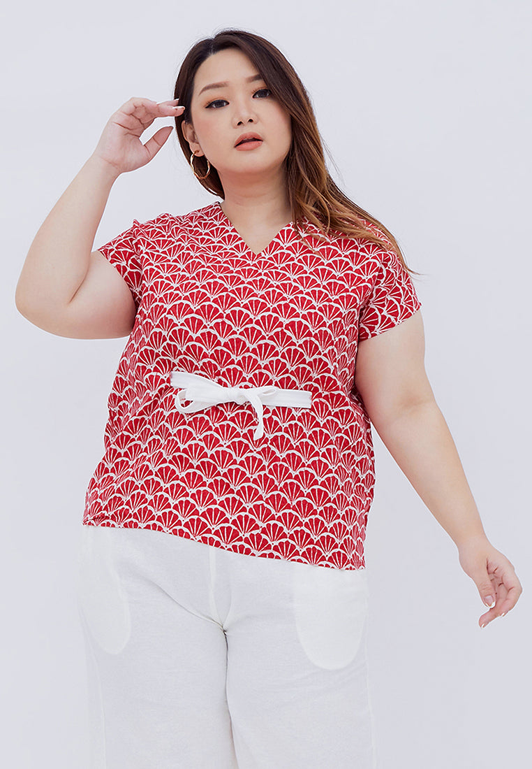 FANS RED Multiway Top BATIK