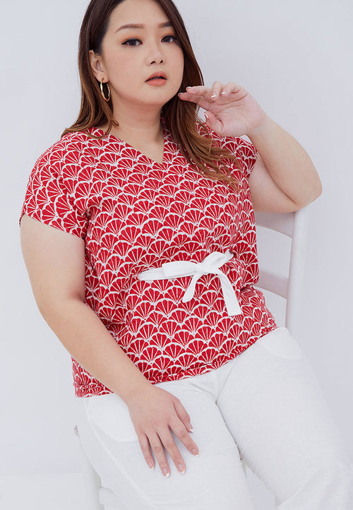 FANS RED Multiway Top BATIK