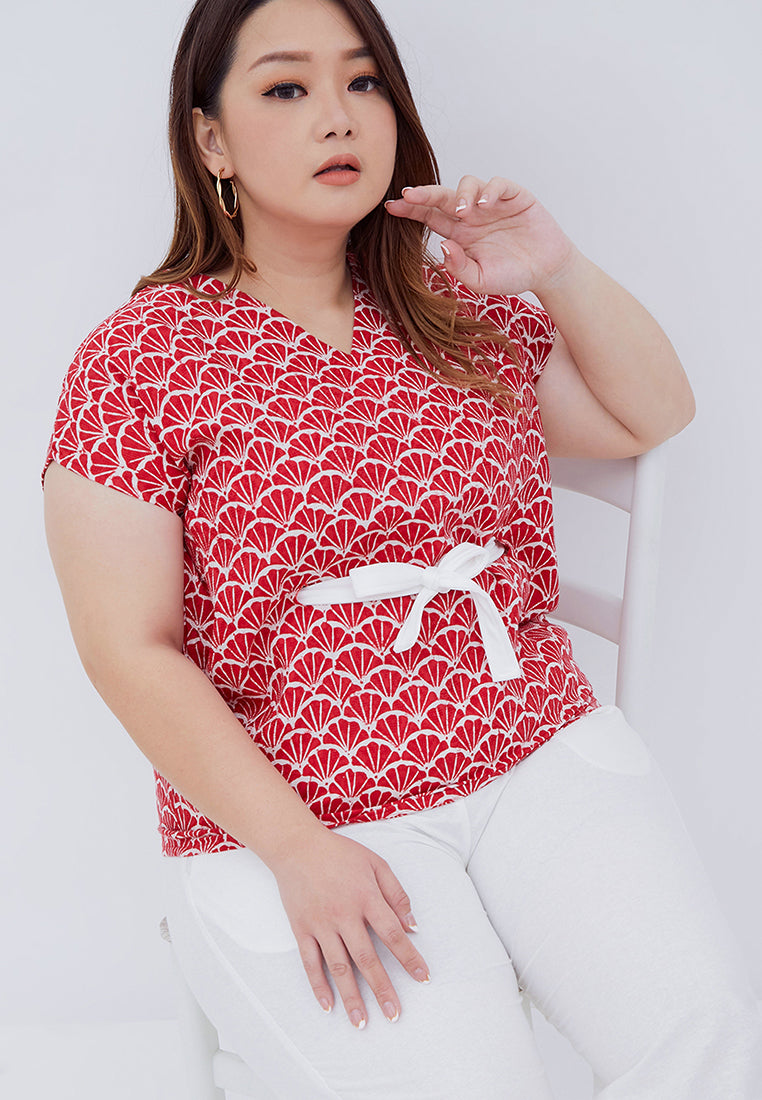 FANS RED Multiway Top BATIK