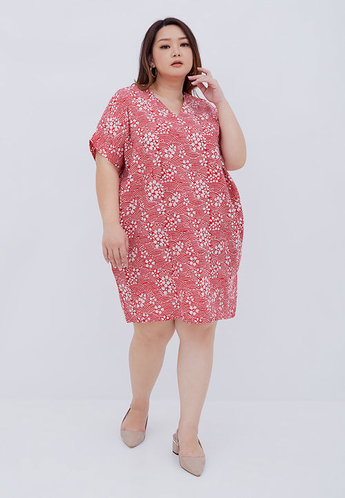 SAKURA さくら RED Kimono Dress BATIK
