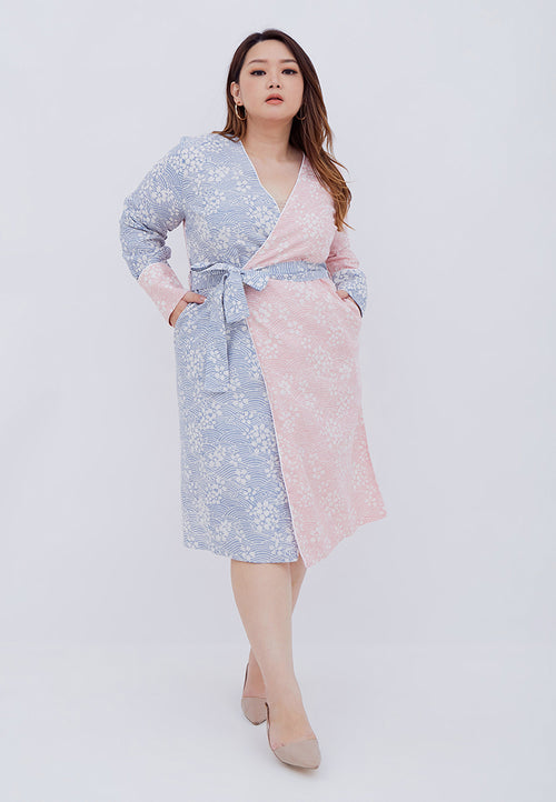 SAKURA さくら Blush Grey Wrap Dress
