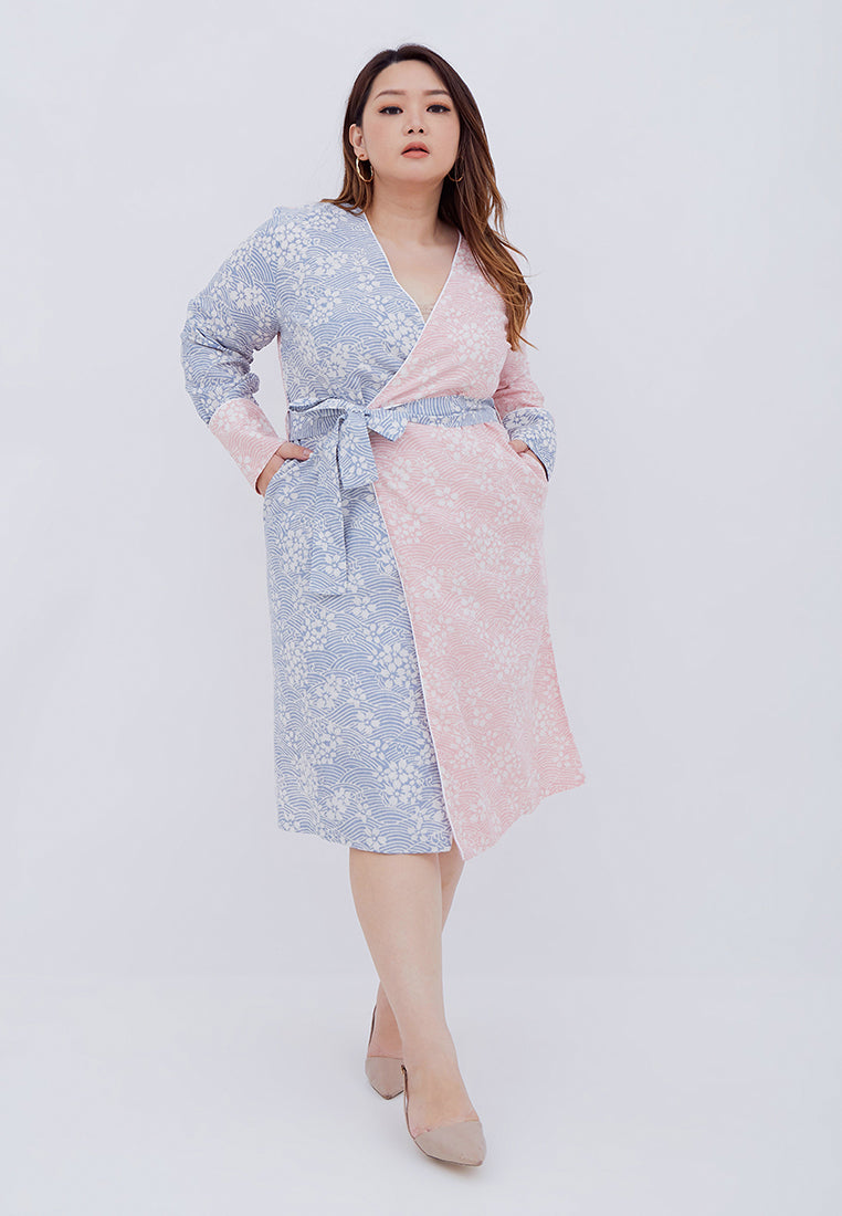 SAKURA さくら Blush Grey Wrap Dress