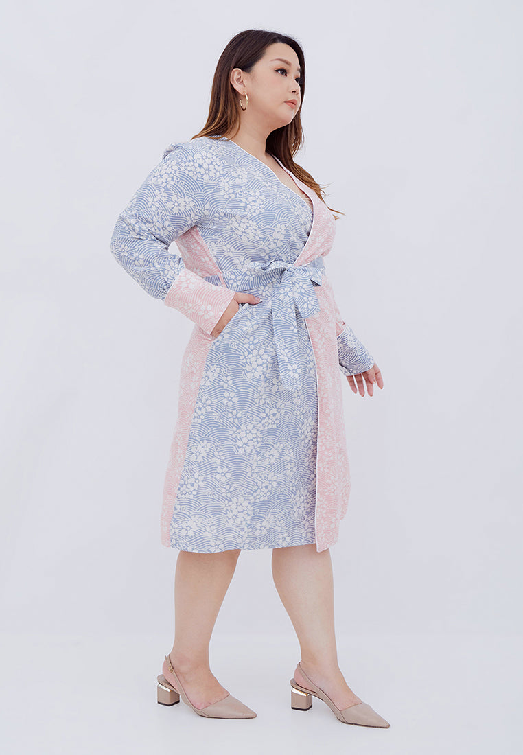 SAKURA さくら Blush Grey Wrap Dress